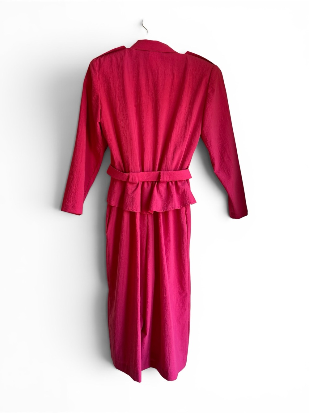 Vintage 80’s Hot Pink Wide-Leg Jumpsuit with Belt - Picture 5 of 11